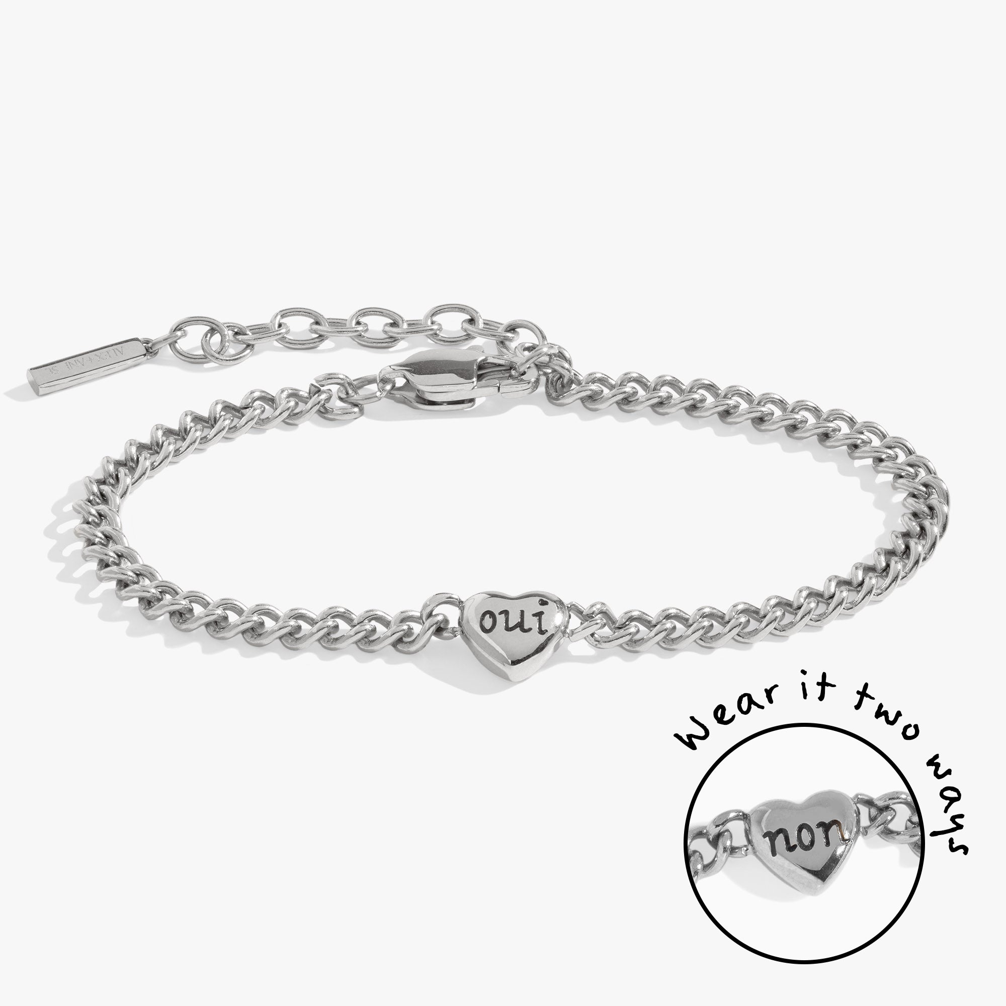 Oui & Non Reversible Heart Inline Bracelet