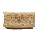 Gabriel Leather Fold Over Clutch, Light Brown, Rafaelian Silver, Alex and Ani