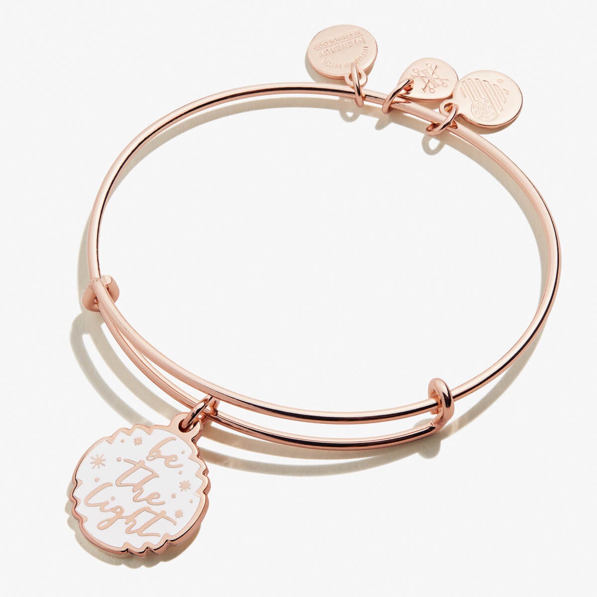 'Be the Light' Charm Bangle, Shiny Rose Gold, Alex and Ani