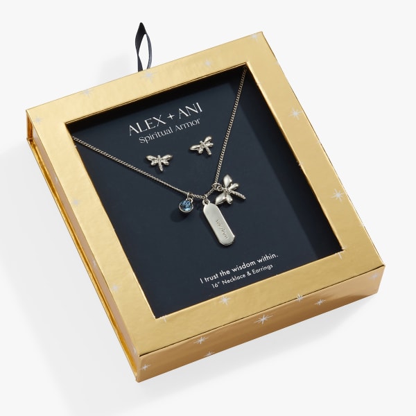 Wisdom Charm Necklace and Stud Earring Gift Set – Alex and Ani