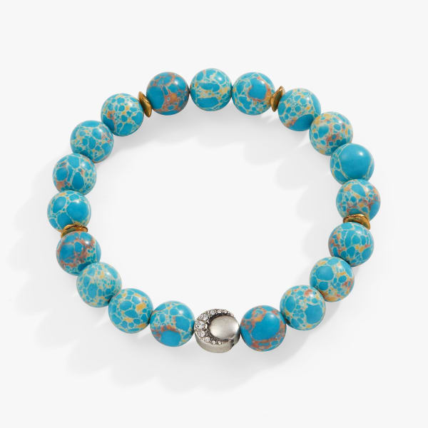 Reconstituted Turquoise Beaded Stretch Bracelet – Alex and Ani