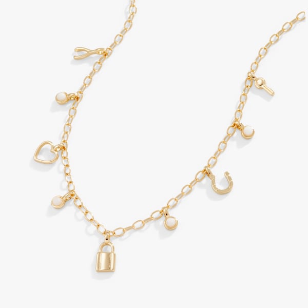 Love + Luck Mini Multi-Charm Necklace, Adjustable | ALEX AND ANI