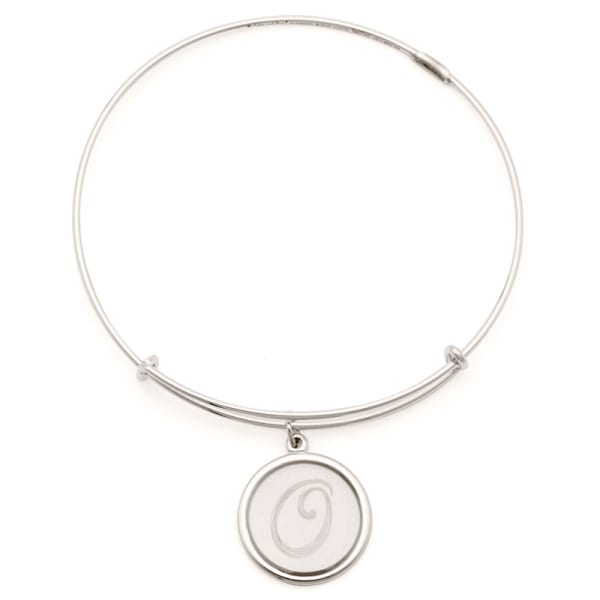 Alex and Ani Initial S Charm Bangle Bracelet in Shiny Silver